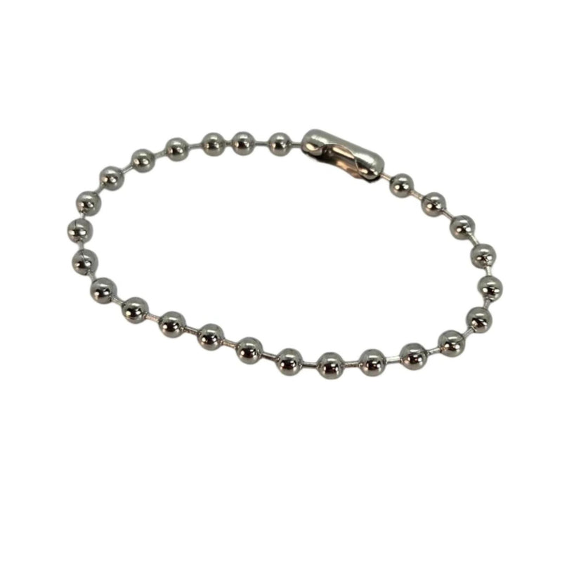 Silver Ball Chain Keychains, 5 Inch, 4mm Diameter, 50 Pack