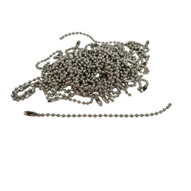 Silver Ball Chain Keychains, 5 Inch, 4mm Diameter, 50 Pack
