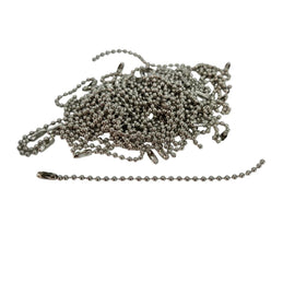 Silver Ball Chain Keychains, 5 Inch, 4mm Diameter, 50 Pack