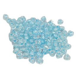 Miyuki #5 (4mm) Triangle Glass Seed Beads: Clear Ice Blue Lined, TR1112, ~22g tube