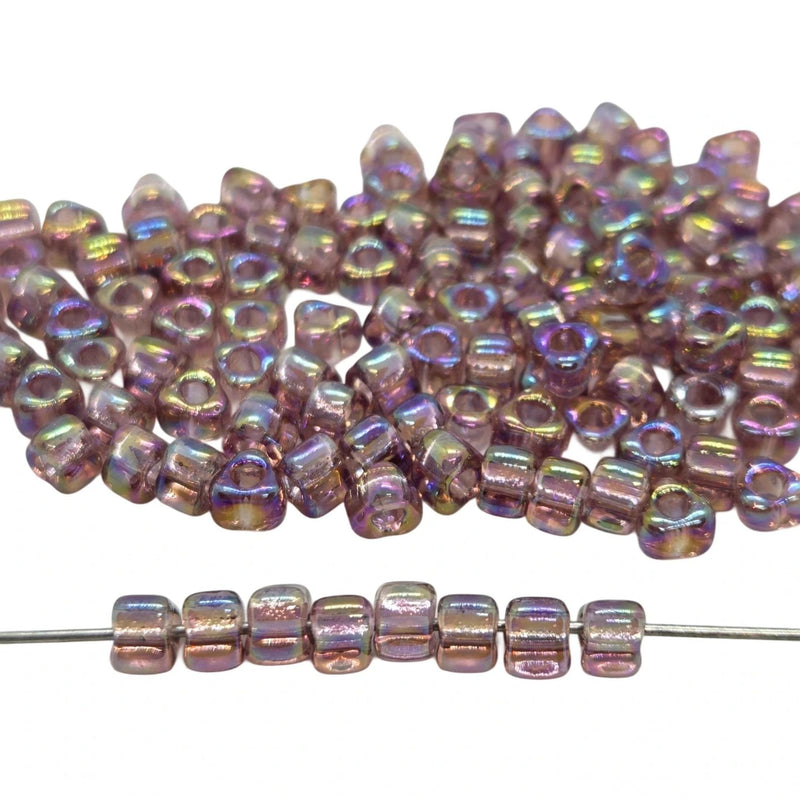 Miyuki #5 (4mm) Triangle Glass Seed Beads: Iris Lilac, TR1156, 20g