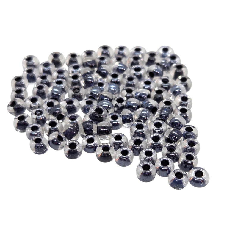 Czech Glass Seed Beads: Size 6/0, Preciosa Ornela Crystal Lined Jet Black 38149, 100g