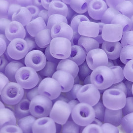 Translucent Matte Lilac Glass Seed beads: Matsuno Dyna-Mites, Size 6/0, 100g Bulk