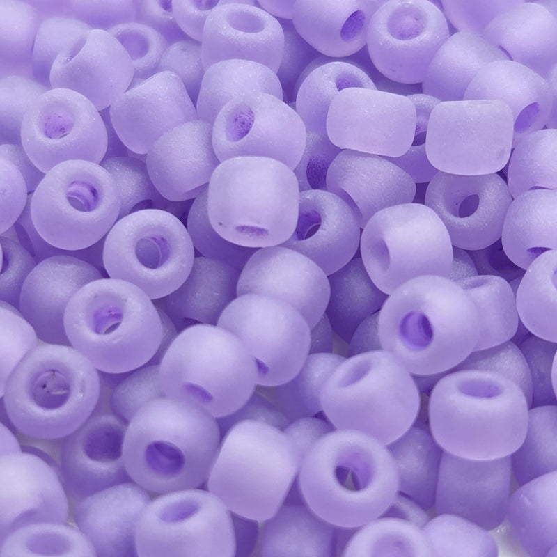 Translucent Matte Lilac Glass Seed beads: Matsuno Dyna-Mites, Size 6/0, 20g