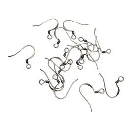 Antiqued Silver Plated Fishhook Ear Wires: Nickel Free, 18mm, 144 pcs
