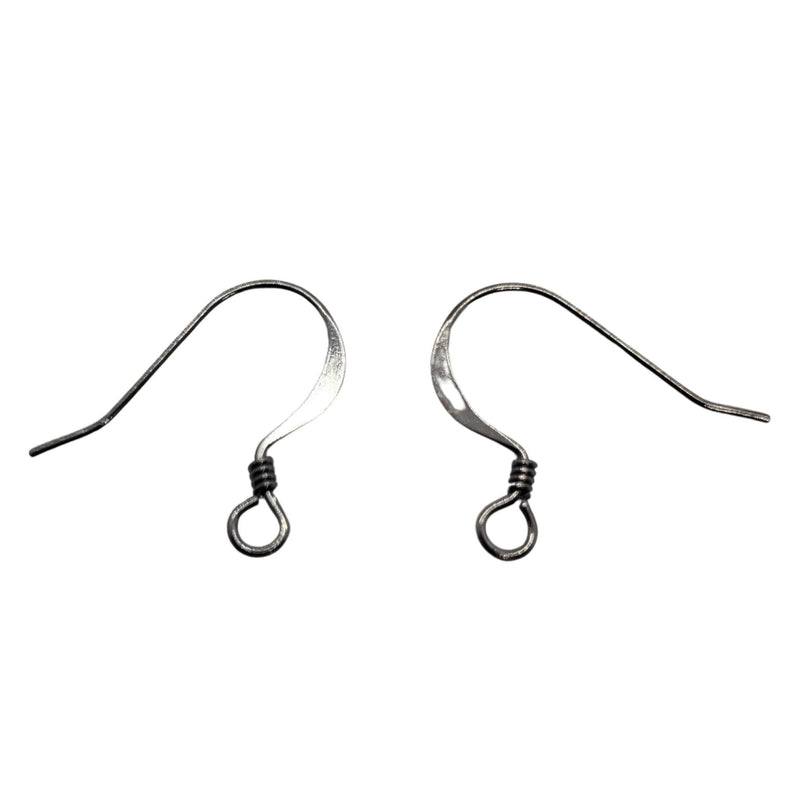 Black Oxide Fishhook Ear Wires: Nickel Free, Coil Embellishment (18mm H), 48 pcs.