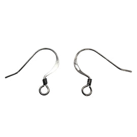 Black Oxide Fishhook Ear Wires: Nickel Free, Coil Embellishment (18mm H), 144 pcs.