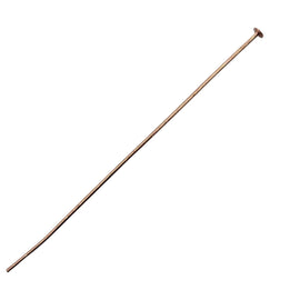 Copper Plated Metal Headpins - 2 Inch 21 Gauge Flat Head Pins, 48 pcs.