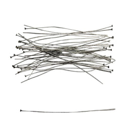 Antiqued Silver Headpins - 3 Inch 21 Gauge Flat Head Pins, 48 pcs.