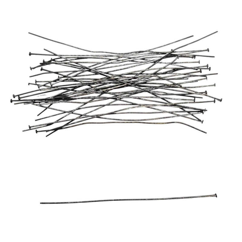 Black Oxide Headpins - 3 Inch 21 Gauge Flat Head Pins, 144 pcs.