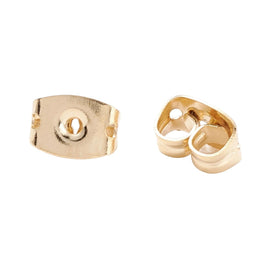 14K Gold Plated Brass Earring Backs, 100pc Pack, Long Lasting Rack Plated Friction Ear Nuts, Nickel Free Butterfly Clutch Supplies