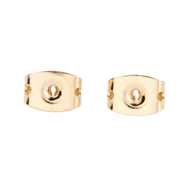 14K Gold Plated Brass Earring Backs, 100pc Pack, Long Lasting Rack Plated Friction Ear Nuts, Nickel Free Butterfly Clutch Supplies