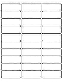 Removable White Matte Labels, Rounded Rectangle 2.625x1 inch, 10 sheets (300 labels)