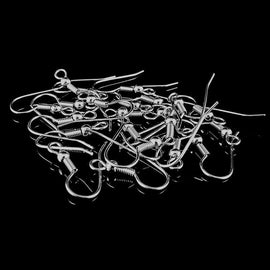 Hypoallergenic Stainless Steel 19mm Fishhook Ear Wires: 48 ct