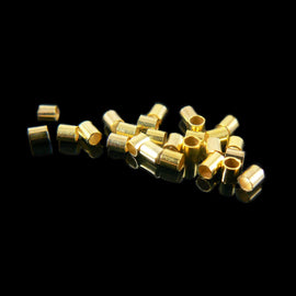 Gold Plated Crimp Tubes: Size 2, 1.3mm ID, Jewelry Making Supplies (~140 pcs)