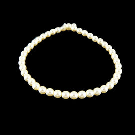 Glass pearl beads: 4 mm luster ivory, 7
