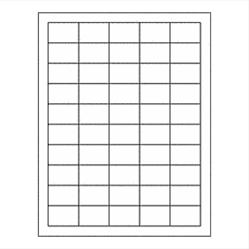 1.5x1" rectangle mt white printable labels REMOVABLE adhesive 10sheets=500labels