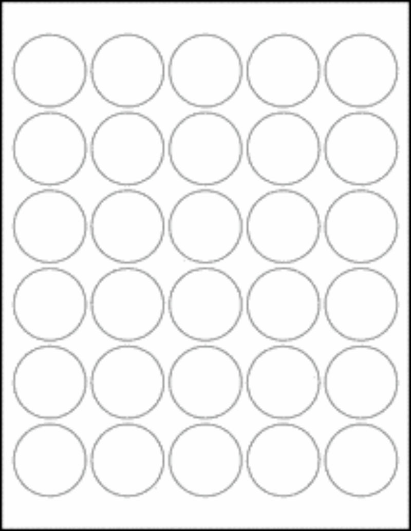 1.5" matte white circle labels with permanent adhesive, 10 sheets (300 labels)