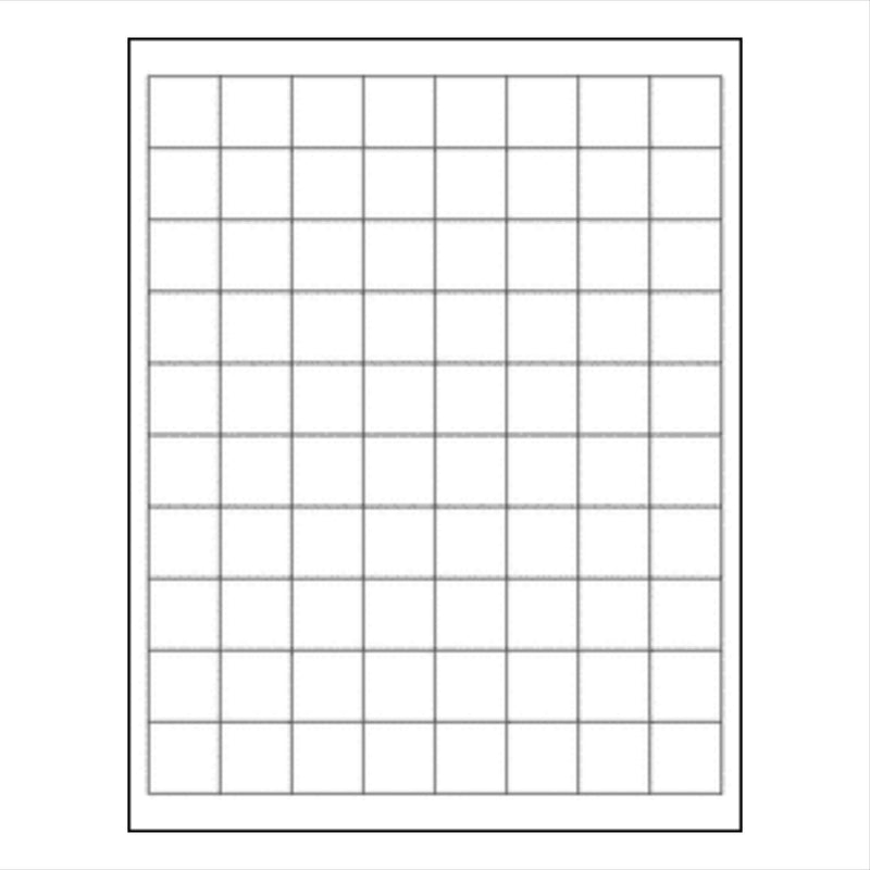 1" square printable matte white labels w/ REMOVABLE adhesive 10sheets= 800labels