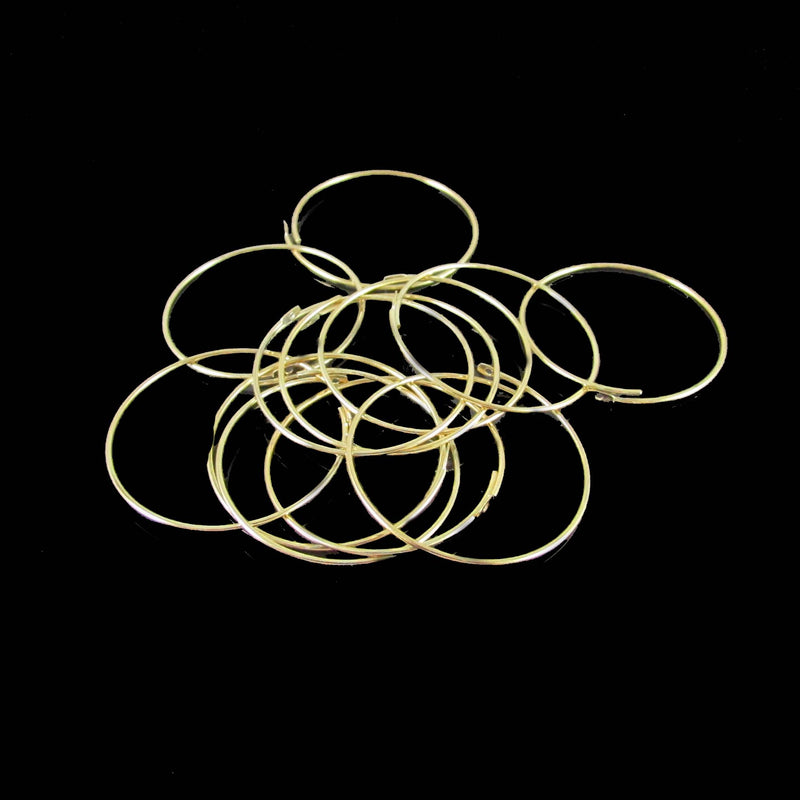 1" gold plated brass manipulating earring hoop components, 12 pcs. (6 pair)