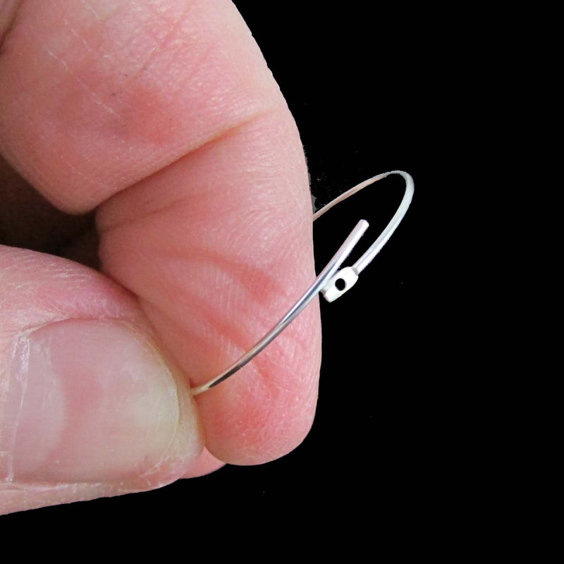 1" silver plated metal manipulating earring hoop components, 12 pcs. (6 pair)