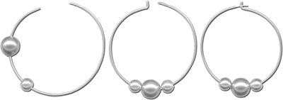 1" silver plated metal manipulating earring hoop components, 12 pcs. (6 pair)