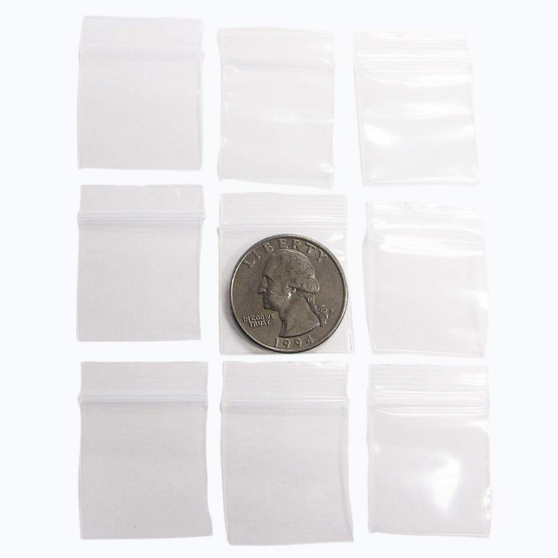 1" x 1" zip top reclosable polyethylene storage bags, 100 pcs