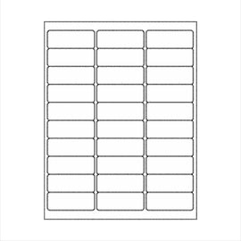 2.625x1" matte white address labels with REMOVABLE adhesive 10 sheets=300 labels