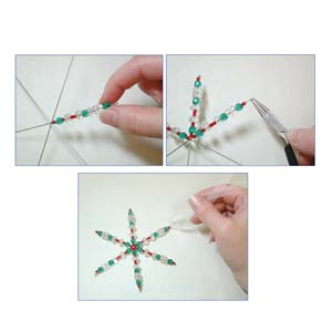 3.75" wire snowflake forms, .8mm diameter wire, package of 8 forms