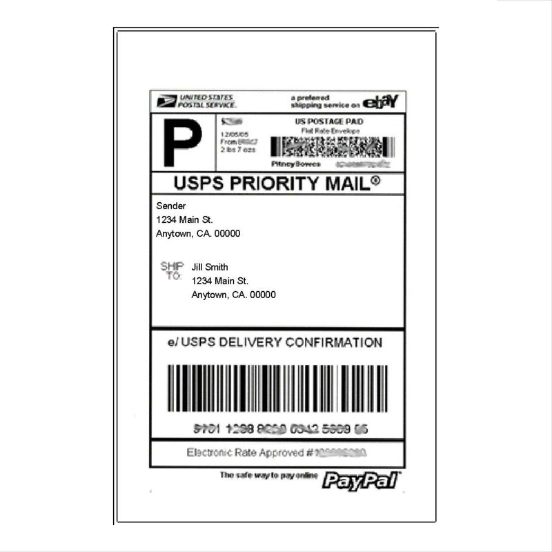 6.75x4.25" lg round rectangle shipping labels,PERMANENTadhesive,10shts=20 labels