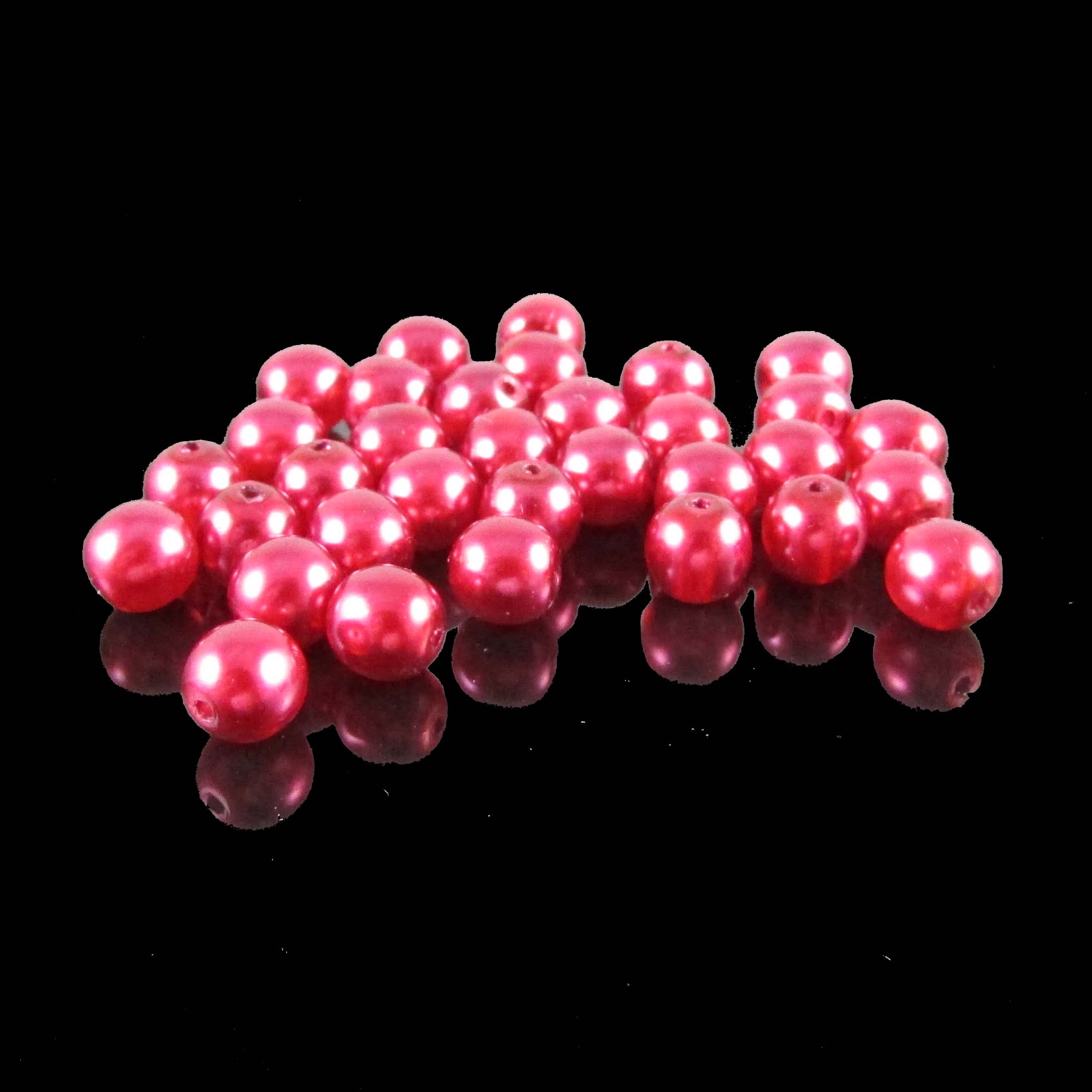 Czech Glass Druk Large Hole Beads in size 6mm, Red Coral Opaque