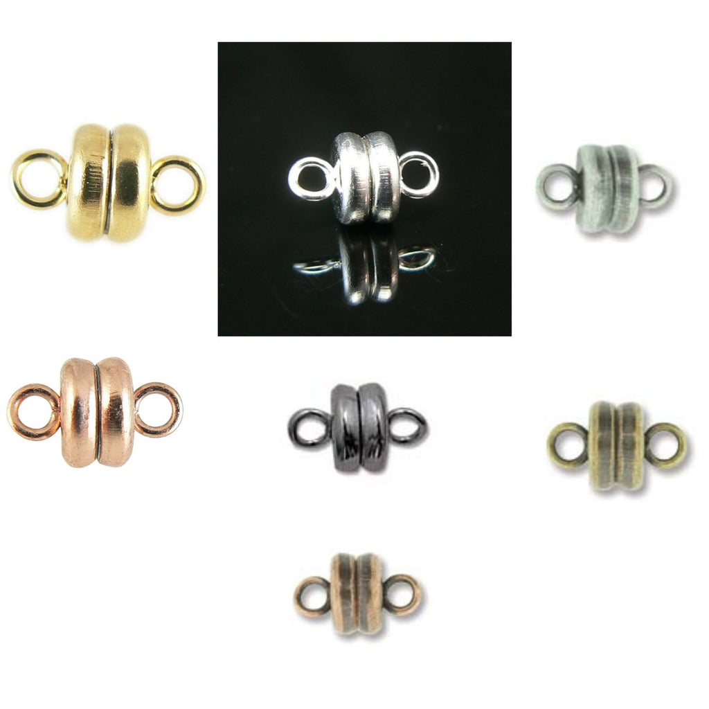 6mm Stainless Steel Magnetic Clasp, Antique Bronze Color Magnetic