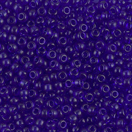Size 8/0 transparent cobalt blue Miyuki glass seed beads, 100gm, ~3000 beads