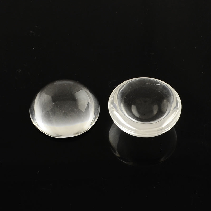 12mm transparent glass half round cabochons, 5.5mm thick, 100 pcs.