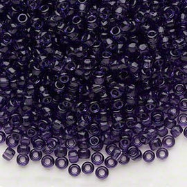Size 8/0 transparent amethyst purple Dyna-Mites glass seed beads, 20gm, ~600 beads