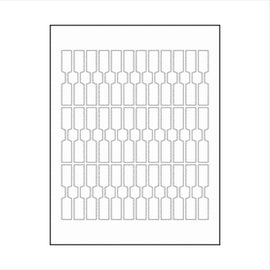 .5" x 2.75" matte white, blank printable, barbell labels, 10 sheets (360 labels)