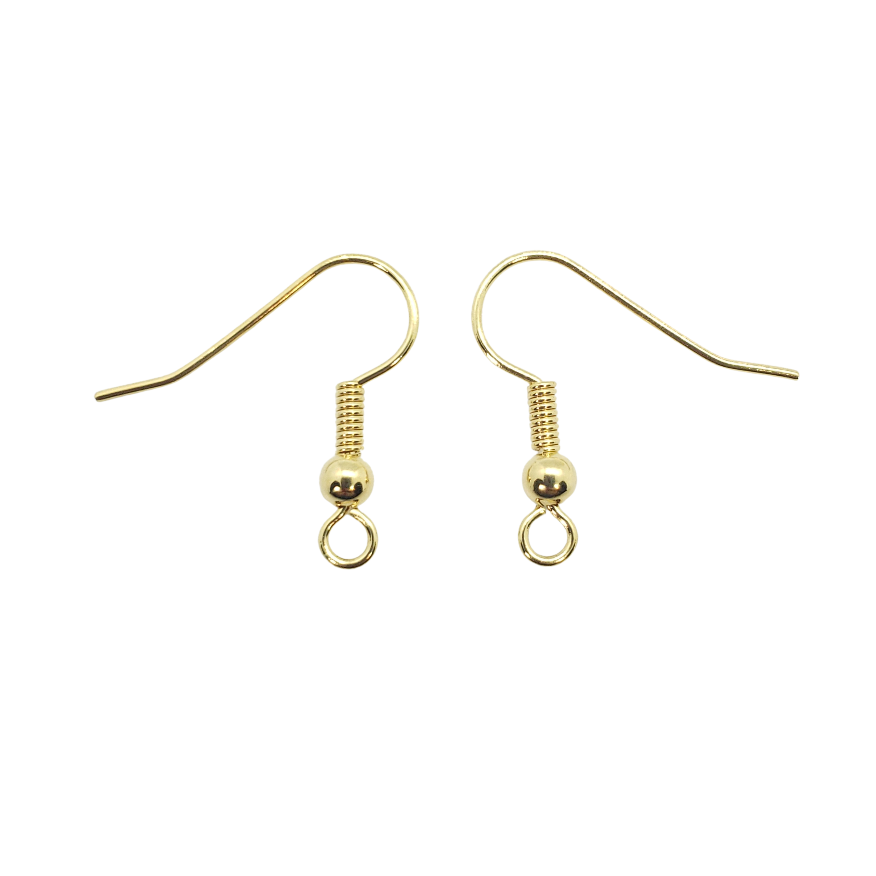 19mm gold plated metal fish hook ear wires, 48 ct. (24 pair) – My