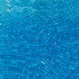 4mm Miyuki # SB148, transparent light blue square beads, 20gm, ~214 beads