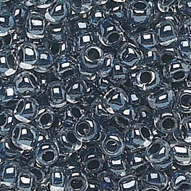 Size 6/0 crystal color lined jet black Czech glass seed beads, 20gm, ~340 beads