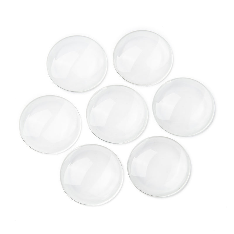 48mm round x 11mm thick clear glass, round cabochons, 10 pcs. – My