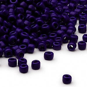 Size 6/0 opaque navy blue Dyna-Mites glass seed beads, 20gm, ~340 beads