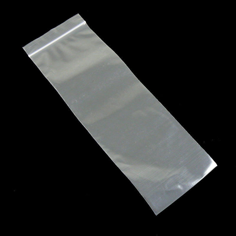 3" x 8" zip top reclosable polyethylene storage bags, 2 mil thick, 100 pcs