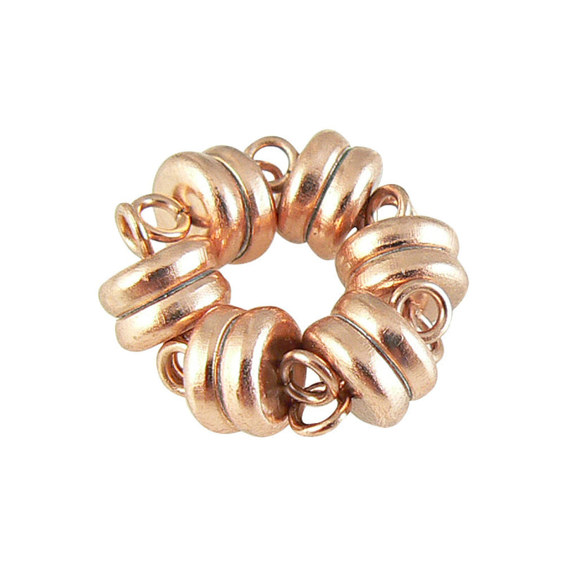 Magnetic Bracelet Clasps For Leather, Rose Gold 15mm