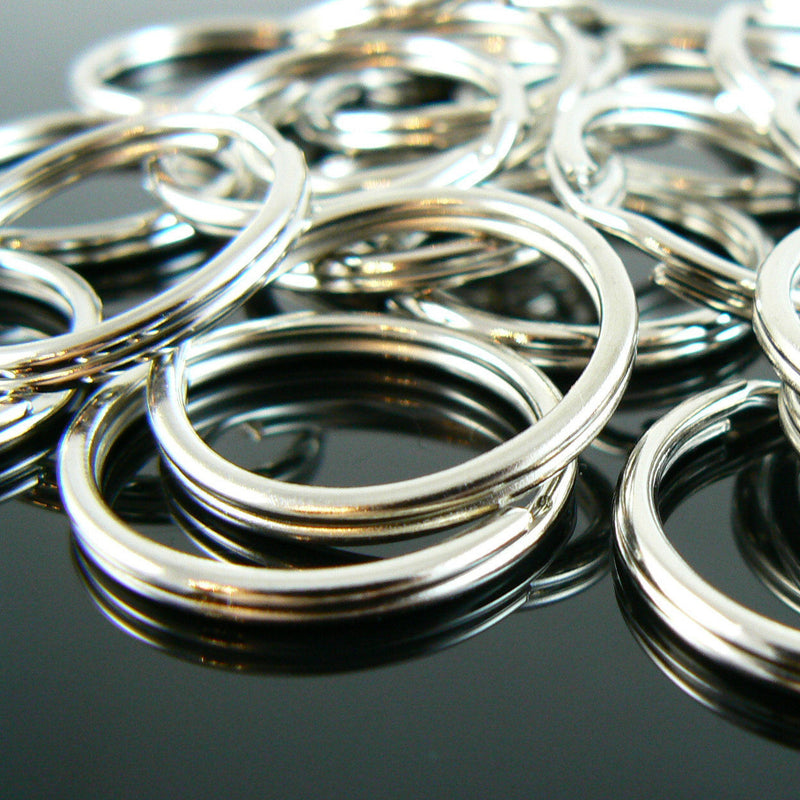 100 Ball Chains & 100 24mm Split Rings for Keychains