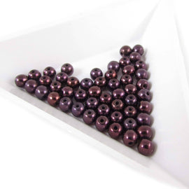 4mm purple luster Czech glass druk beads 8" strand (50 beads). Wedding, bridal, bridesmaids' jewelry, elegance, Mother's Day
