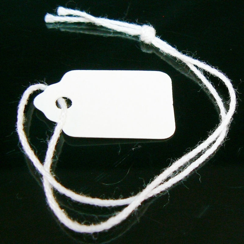 Size 1 white scallop top string tags/ merchandise price tags, 100 pcs – My  Supplies Source