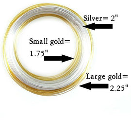 2" gold plated stainless steel  bracelet memory wire, 12 loops