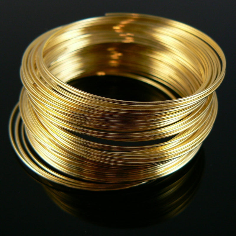 1.75" diameter gold plated stainless steel bracelet memory wire, 1 oz. ~90 loops