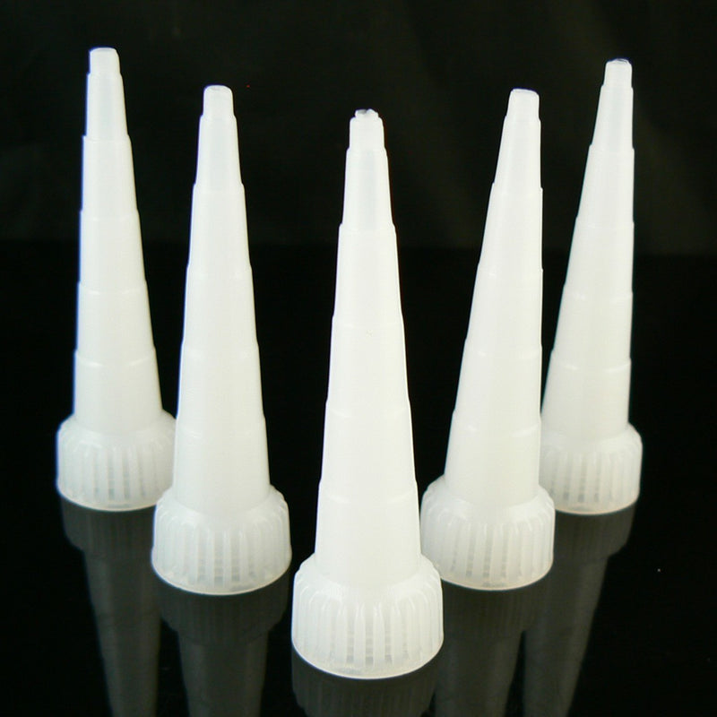 2.5 inch nozzle tips, 5 ct. Works with E-6000 adhesive, FITS 3.7 oz TUBE ONLY!