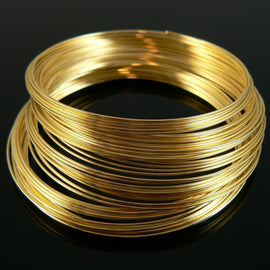 2.25" gold plated stainless steel bracelet memory wire, 12 loops